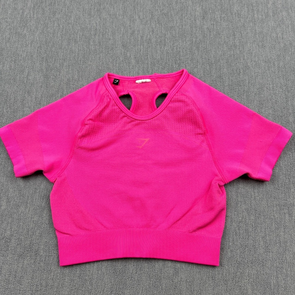 Gymshark Seamless Crop Top Womens XS Pink Workout Fitness Athletic Gym Running